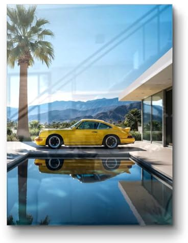 CANVEO Porsche Poster | Porsche Bild | Auto Poster | Auto Bilder mit Rahmen | Bild für die Wand | Geschenke für Liebhaber Fans Fahrer Männer | Leinwand Wohnzimmer Büro Werkstatt Garage Autohaus