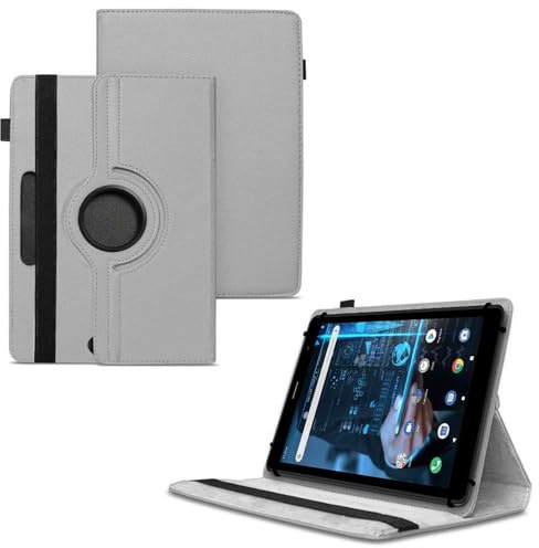 World biz Universal 7 Inch Tablet Case - Premium PU Leather 360 Degree Rotating Stand Folio Wallet Cover Android Tablets, Smooth Interior Fit for Kindle eReader Fire Lenovo/Sony E-Book (Grey)