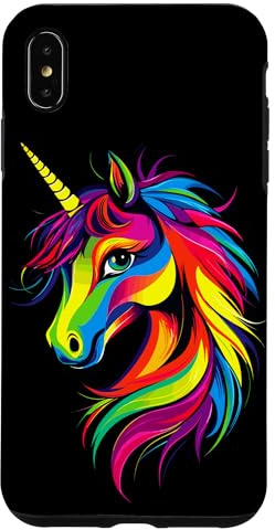Licorne Coloré Arc-en-Ciel Cavalière Chevaux Équitation Coque pour iPhone XS Max