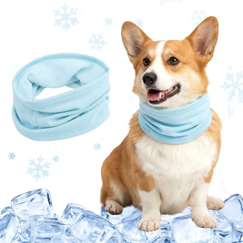 Dog Cooling Bandana, Instant Chill Pet Cooling Scarf for Summer, Breathable Dog Cooling Collar, Ice Prevent Sunstroke, Outdoor Heat Relief for Small Medium Dogs (S)