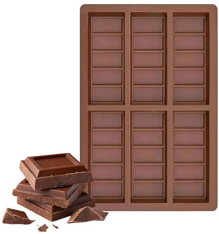 XQMMGO Silicone Baking Moulds, Non-Stick Chocolate Bar Mold, Reusable Rectangle Cake Mould for Truffles, Cheese, Tuille, Fudge, Energy Bars, DIY Desserts, Kitchen Essentials