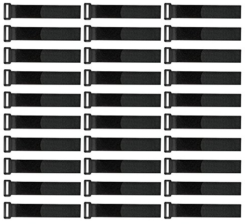 YiwerDer [30 Pack] 8 Inch Hook and Loop Straps Reusable Fastening Cable Strap, Durable Self Adhesive Cable Ties to Keep Your Place from Tangled Messes of Cord