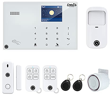 DadVu Allarme Casa senza fili DV-1A3G V3, Combinatore Telefonico 4G, 99 zone wireless e 3 Filari