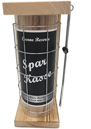 Sparkasse - Eiserne Reserve Spardose incl. Säge zum zersägen des Gitter - Geldgeschenk - das andere Sparschwein - lustige Sparbüchse - Geschenkidee