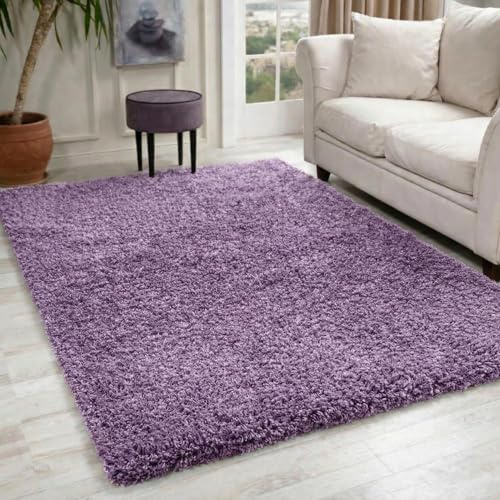 Serdim Rugs 912 Lilac 80 x 150 Teppich für Wohnzimmer, einfarbig, Polypropylen, Flieder, 80x150cm(2'6x5'0)
