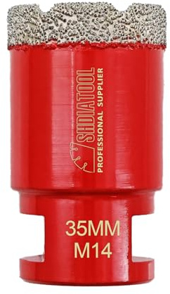 SHDIATOOL Foret pour perceuse diamantée 35 mm vide brasé foret diamant pour porcelaine carreaux de granit de marbre coupé à sec