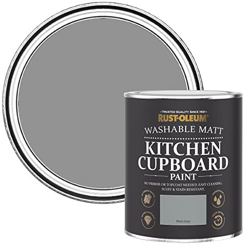 Rust-Oleum Grey Kitchen Cupboard Paint in Matt Finish - Pitch Grey 750ml