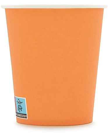 Wellsamed WELLSACUP 100 Stück Pappbecher 180 ml Terracotta-Orange, geeignet für Heiß- und Kaltgetränke, Coffee to Go, Business, Veranstaltungen, Party