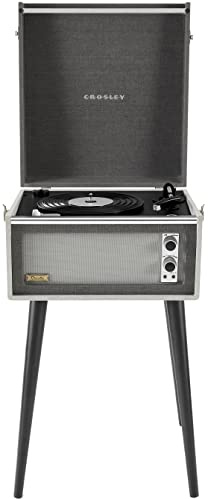 Crosley CR6233F-BK Dansette Bermuda Bluetooth in/Out Portable Vinyl Record Player Turntable with Aux-in, Black