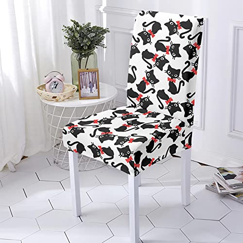 ZZDXL Stuhlhussen 4Er Set Katze Stuhlbezug Sitzfläche,Moderne Stuhl Hussen Set Abnehmbare Dekoration Stuhlabdeckung für Esszimmer Party Hotel Restaurant Deko