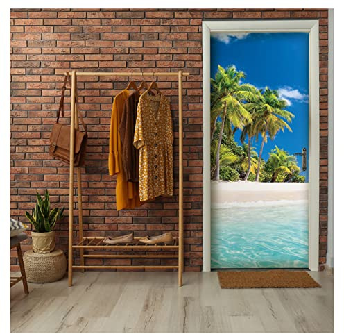 Wallarena Türtapete, Karibik, 91x211cm | Fototapeten - Tapeten - für Wohnzimmer Schlafzimmer - Vliestapete Wandtapete Tapete 3D Effekt- inkl. Kleister