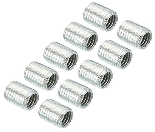 PATIKIL M8x1mm to M6x1mm Thread Adapters Sleeve Reducing Nut, 10 Pack 10mm Screw Conversion Nut Threaded Tube Coupler Connector Pipe Fitting