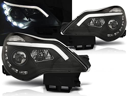 Tuning-Tec Led Scheinwerfer in schwarz für Opel Corsa D Facelift 2011-2014 Tagfahrlicht