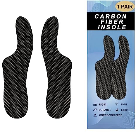 Carbon Fiber Insole, Morton's Extension Orthotic, 1 Pair Rigid Orthotic Shoe Insert for Turf Toe, Foot Arthritis, Hallux Rigidus, for Pain Relief Recovery, Black, 9.64-245mm-Men's 8-8.5/Women's 9-9.5