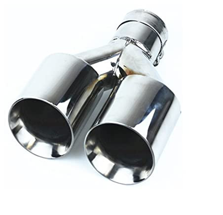 WEHOMY Auto Modifikation Edelstahl Universal Automobil Auspuffrohr Doppel Schalldämpfer Spitze Auspuffspitze Auspuffblenden (Size : 70mm Inlet)