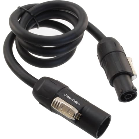 CablesOnline, 3ft 14AWG Stage Lighting Fixture Male to Female True1 PowerCon-Compatible Power-Through Jumper Cable, PC-KT603
