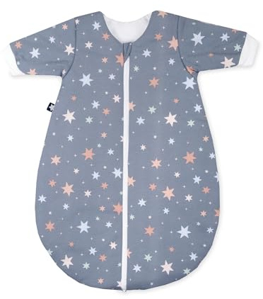 Julius Zöllner Winterschlafsack Jersey, warme Füllung 2,5 TOG, waschbar bei 60°C, Made in Germany, Oeko TEX Standard 100, Shiny Stars, Gr. 56/62