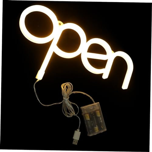 LIFKOME Enseigne Lumineuse Au Néon Ouverte LED Chaleur Ambiante Décoration Murale PVC Lampe Néon pour Bar Restaurant Fête Intérieure