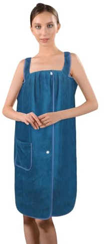 IPENNY Bademantel Saunakilt Badetuch Damen Sauna Frottee Saunatuch Saunakilt Saunatuch mit Knöpfen Tasche für Spa Fitnessstudio Dusche
