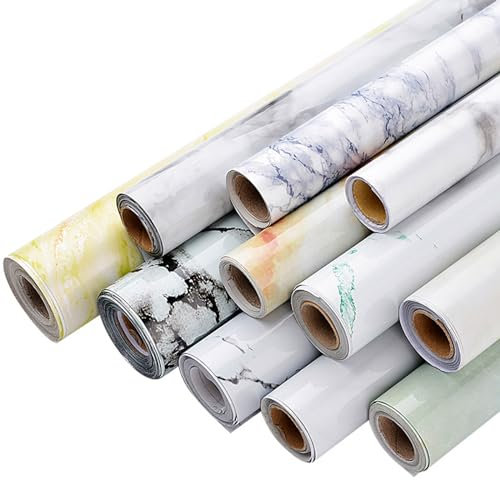 16.4 Feet/5m Peel and Stick Contact Paper， Marble Contact Paper，Self Adhesive Shelf Liner for Kitchen Counter， Removable Wallpaper Decorative Vinyl 23.6x197in(Color:Platinum Sandstone)