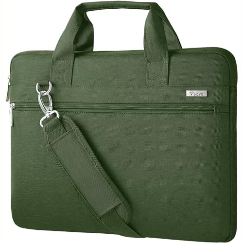 Voova Laptoptasche Notebook 17 17,3 Zoll Laptop Tasche Umhängetasche Tragetasche 360° Schutz Wasserdicht Stoßfest Notebooktasche 17.3 Grün