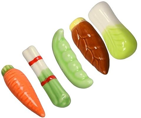 FUNOMOCYA 5pcs Vegetable Chopstick Holder Ceramic Spoon Rack Chopstick Rest Fork Stand Table Decor for Dining Elegant and Functional