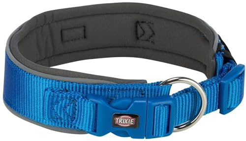 Trixie Premium Halsband fÜr Hund extra breit kÖnigsblau/Graphitgrau