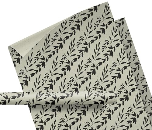 Geschenkpapier aus Graspapier mit Muster – Geschenkpapier Gras, Natur – ökologisch, nachhaltig – Geschenke zu Geburtstag, Weihnachten, Ostern, Hochzeit – Rolle: 47 cm breit, 3 m lang - ZWEIGE