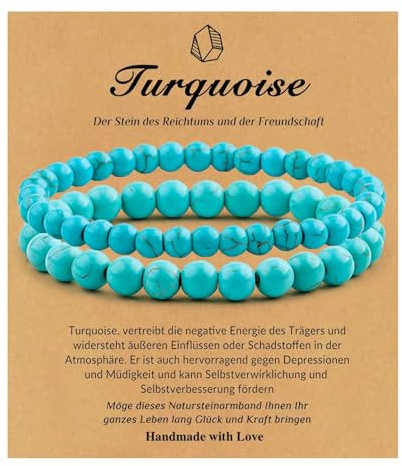 GLLBTPT Jade Armband für Frauen Männer, 8mm und 6mm | Naturstein Perlen Armbänder, Aquamarin Armband Heilend Stress Relief Angst Yoga Armband Glücksarmband Glücksbringer Geschenk