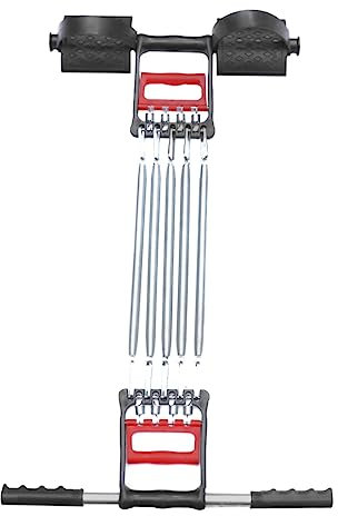 HONMEET Attrezzo Fitness Ergonomico Per Allenamento Muscolare Pedale Molla Per Addominali Potenziamento Braccia e Petto Per Casa e Ufficio Facile Da Riporre e Trasportare Nero