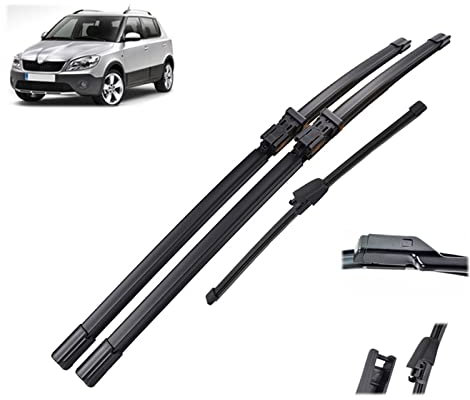 DWDUI Scheibenwischerblätter Set Auto Vorne Hinten Wischer Für S&Koda Für Fabia 5J Fließheck 2007 2008 2009 2010 2011 2012 2013