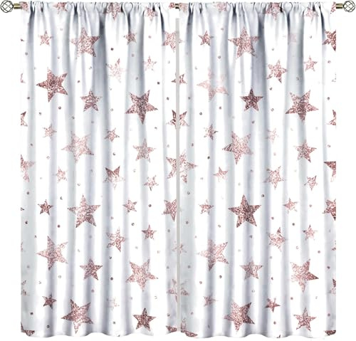 3D Verdunkelungsvorhang Ösen Bunte Sterne,2Er Set 183X214 cm (B + H) Gardinen Wohnzimmer Gardinen Blickdicht Kinder Vorhänge Schlafzimmer Dekoschals Gardine-78643171