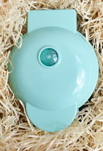 Mini Waffle Maker, 350W Waffle Iron, Ready Indicator Light, Non Stick Coating, Cool Touch Handle, Compact Size, Aqua