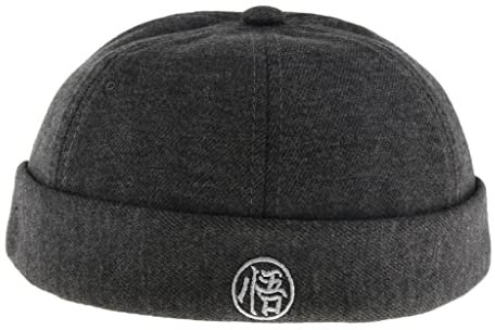 Amagogo Klassischer Wollfilz Docker Hut für Herren, Dunkelgrau, Größe 58-60cm