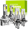 Autoyes 2025 Upgraded H7 H15 LED Headlight Bulb, 22000LM H7 H15 LED Plug and Play, 700% Brighter 6500K White 1:1 Size Headlight Bulb, led bulb No Adapter Required Canbus Error Free(Pack of 4)