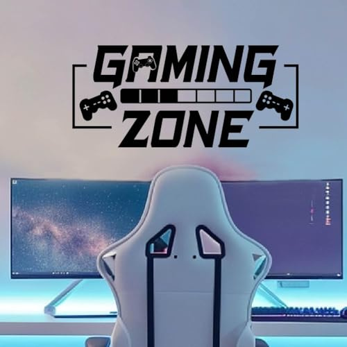 SUPERDANT Gaming Zone Wandaufkleber Schwarze Gamepad Wandsticker Spiel Zimmer Wandtattoos Spiel Zone Vinyl Wandsticker Für Schlafzimmer Spielzimmer Spielzimmer Geschenke Für Gaming Fans