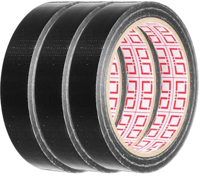 sourcing map Lot de 3 rouleaux de ruban adhésif en tissu résistant à la chaleur pour moquette et moquette Noir 20 mm x 20 m Épaisseur 0,2 mm