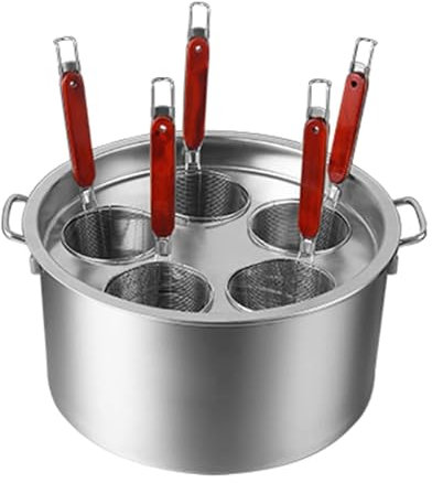 Générique Ensemble d'inserts pour cuiseur à pâtes en Acier Inoxydable, marmite à Vapeur pour Cuisine à Domicile, marmite à pâtes, ustensiles de Cuisine avec Panier-Filtre à Insertion, 5 Trous