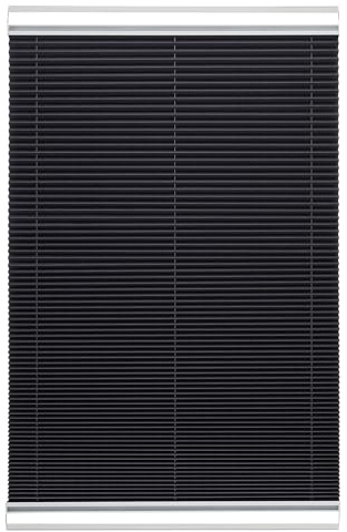 Brillant® Premium Plissee ohne Bohren zum Kleben, Plisseerollo mit Aluminium-Klebeleiste | Sonnenschutz & Sichtschutz für Fenster & Balkontür | Schwarz | 80x130 cm (BxH)