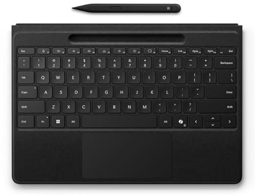 Microsoft Surface Pro Flex Keyboard - Keyboard - with Touchpad, Accelerometer, Surface Slim Pen 2 Storage and Charging Cradle - Bluetooth LE - QWERTY - English - Black - with Slim Pen