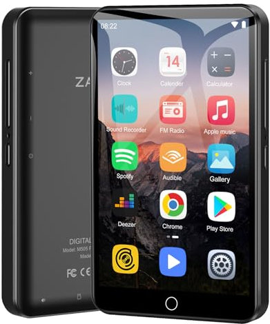 80GB MP3-Player mit WiFi und Bluetooth，4 Zoll Touchscreen, Musikplayer für Kinder, Android MP4-Player mit Spotify, Audible, Amazon Music, Deezer, Play Store (Black)