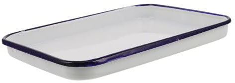 Alipis Bandeja Para Horno Esmaltada Rectangular Antiadherente Bandeja De Horno Para Hornear Pasteles Galletas y Tartas Fácil De Guardar Batería De Cocina