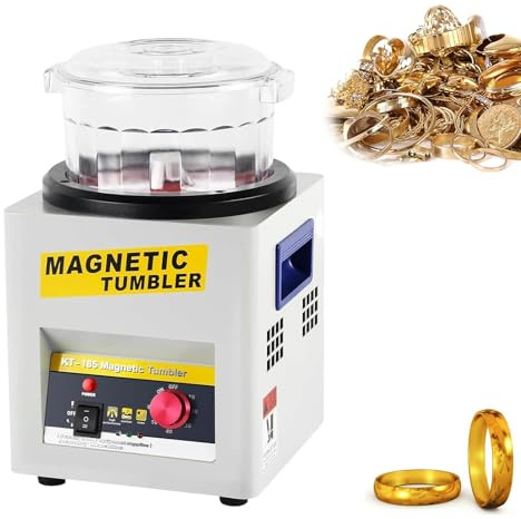 TsoLay Lucidatrice per Gioielli a Tamburo Magnetico, 2000 Giri/min con Tamburo Lucidante, Controllo del Tempo da 1 a 60 Minuti, Rotazione Bidirezionale per Gioielli, Parti Metalliche E Plastica Dura