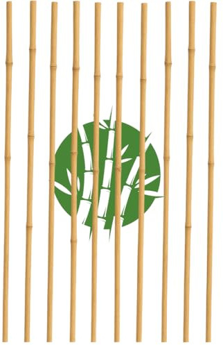 Canne Bambù Naturale per Piante – Tutori per Giardino e Orto, Sostegni per Rampicanti, Paletti per Pomodori e Melanzane – Bastoni Bamboo per Trapianto Piantine, Cannette da Esterno e Interno