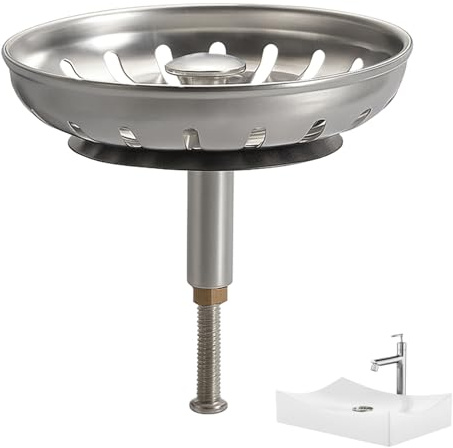 Universal Siebkörbchen Abflussstopfen, Edelstahl Waschbeckenstöpsel Küche Abflusssieb, Spüle Zubehör, Waschbeckensieb, Spülbecken Stöpsel