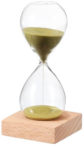 PATIKIL 5 Minuten Sanduhr Sanduhr Mit Holzständer Stundenglas Sanduhr Uhr Für Wohnzimmer Zuhause Büro Restaurant Deko Gold