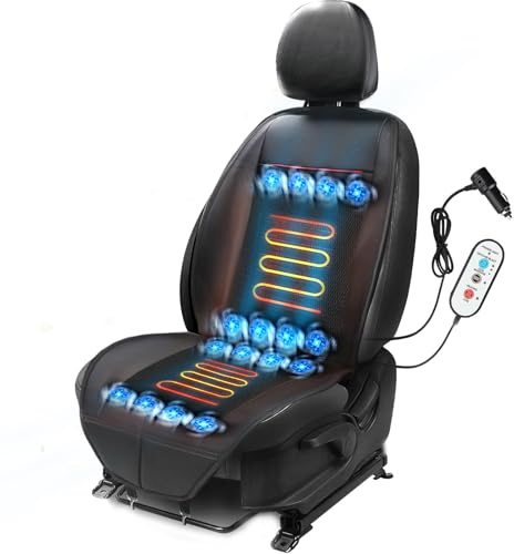 LGNORA Massage Cushion with Winter, Cooling Seat Covers, Chair Massager for Full Body 12V 3 in 1 Car Seat Covers, Gifts for Dad Mom (Warm&Cool,Massage-3)