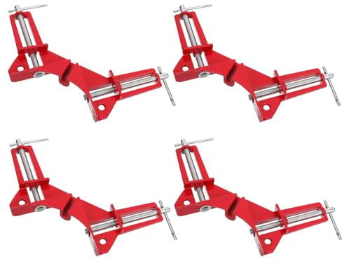 Gogogmee 4 Pièces Lot de Pinces Angle Droit Renforcées pour Verre Serre-joints Assemblage Stables pour Cadres Aquariums et Menuiserie DIY
