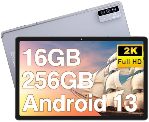 ZIOVO 2026 Neueste Android Tablet 11 Zoll mit 16GB RAM+256GB ROM/TF 2TB, Octa-Core 2.0 GHz, 8600mAh, FHD 2000 * 1200, 5+13+2MP, 2.4G+5G WLAN, BT 5.0, Face ID, GPS mit Case - Grau