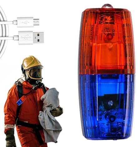 Lampada di sicurezza ricaricabile tramite USB, luce LED da spalla con clip in acciaio , luce trasparente portatile con clip per spalla